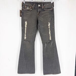 True Religion Women's 30 NWT Vintage Y2K 2004 JOEY Gray Wash Boot Cut Jeans‎